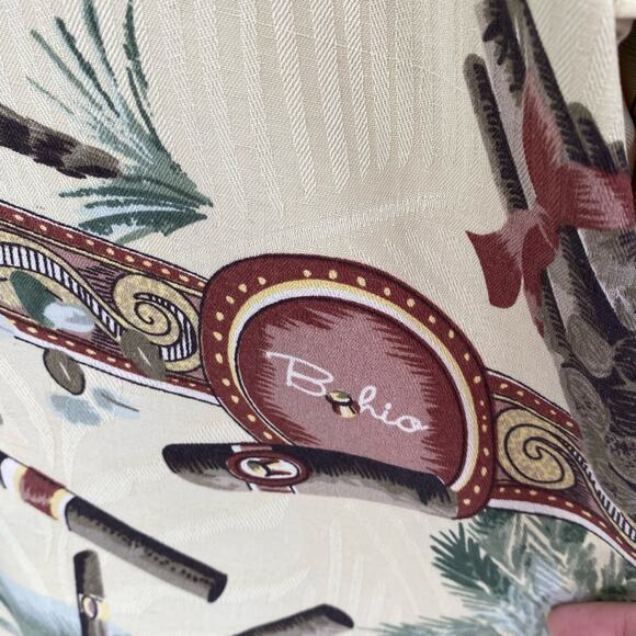 Cigar themed button down shirt 100% silk aloha Hawaiian poker XL - Picture 4 of 9